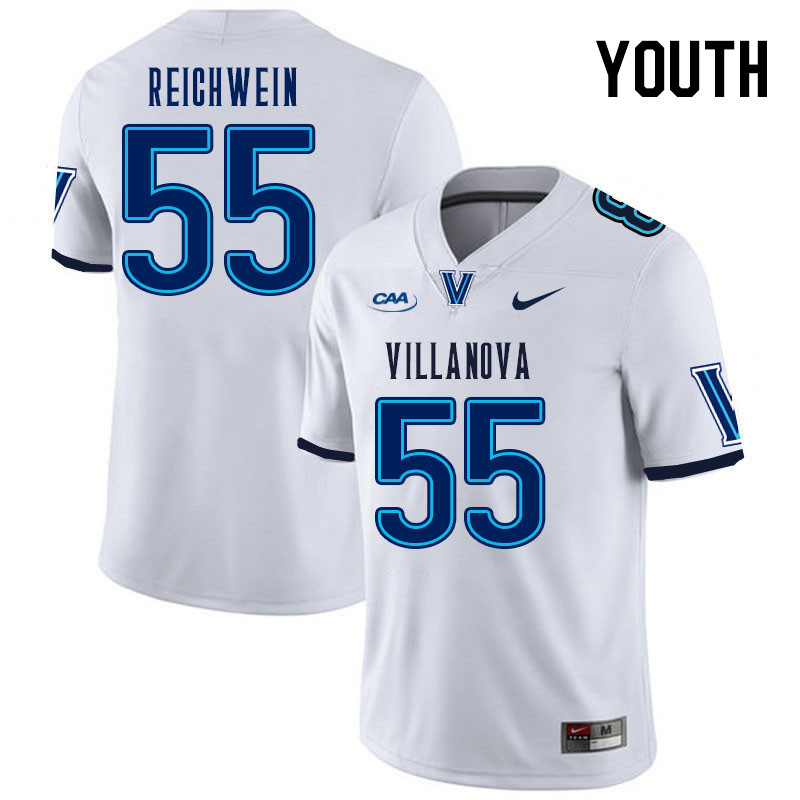 Youth #55 Jake Reichwein Villanova Wildcats College Football Jerseys Stitched Sale-White - Click Image to Close